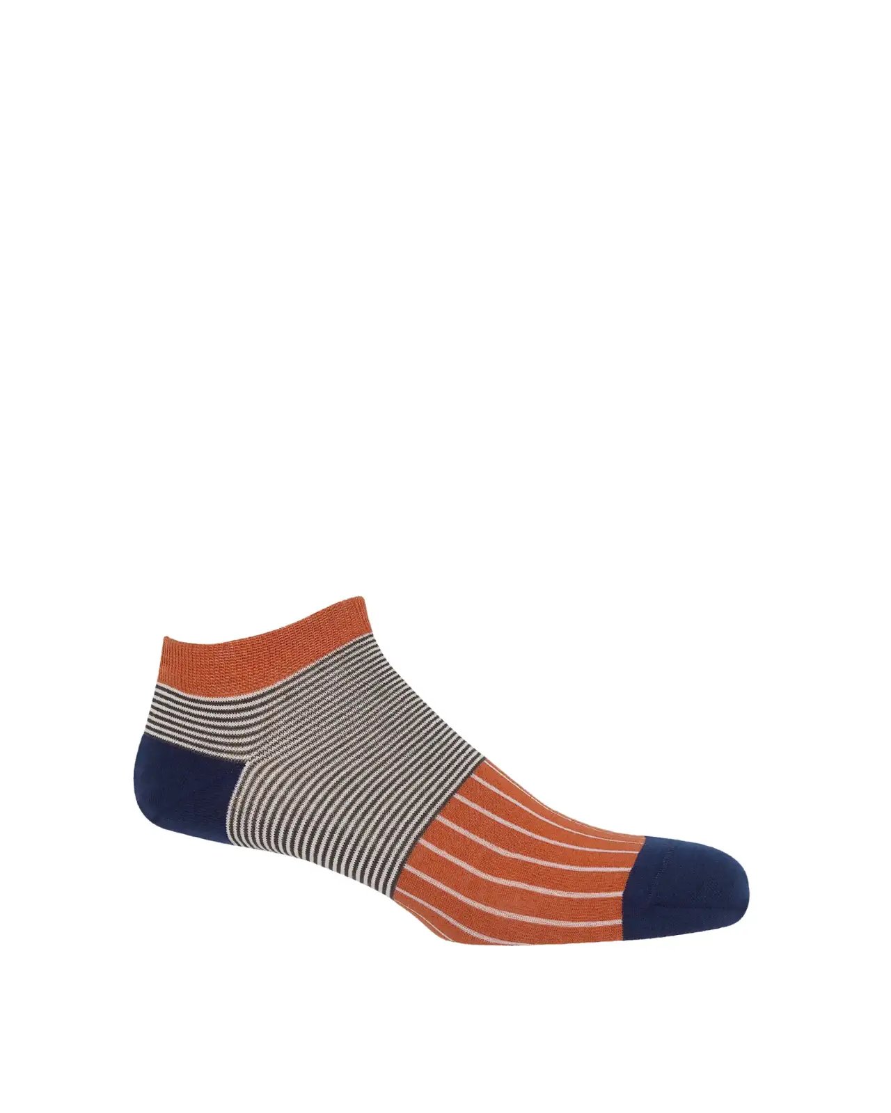 Men PEPER HAROW Oxford Stripe Mens Trainer Socks - Orange £13.00