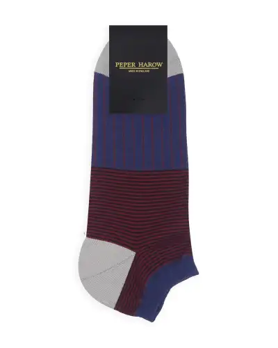 Men PEPER HAROW Oxford Stripe Mens Trainer Socks - Navy £13.00
