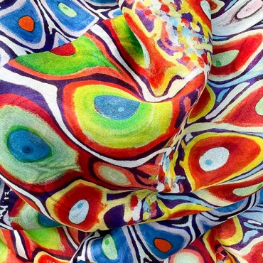 Scarves Fox and Chave Zebrafish Silk Habotai Scarf £50.00