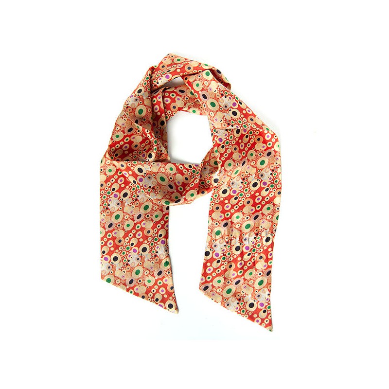 Scarves Fox and Chave Klimt Red Skinny Silk Scarf £27.00