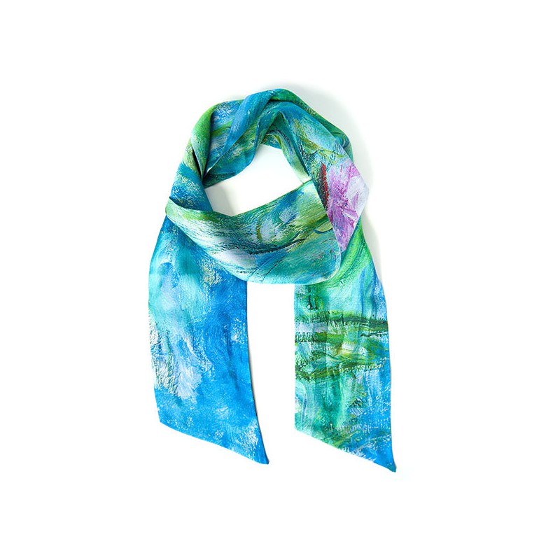 Scarves Fox and Chave Monet Water Lilies Skinny Silk Scarf £27.00