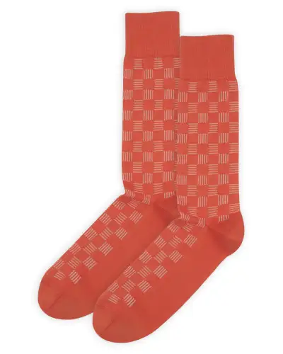 Men PEPER HAROW Battenberg Mens Socks - Salmon £16.00