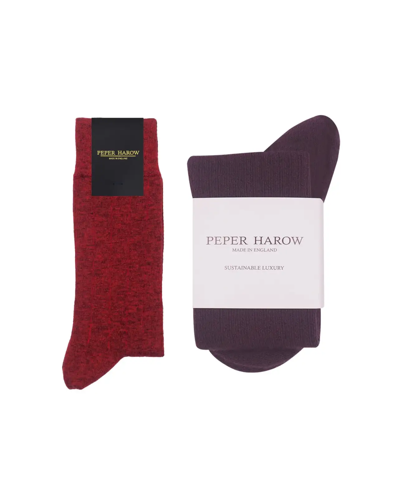 Men PEPER HAROW Cashmere Wool Boot MenS Socks Bundle - Red Purple £41.00