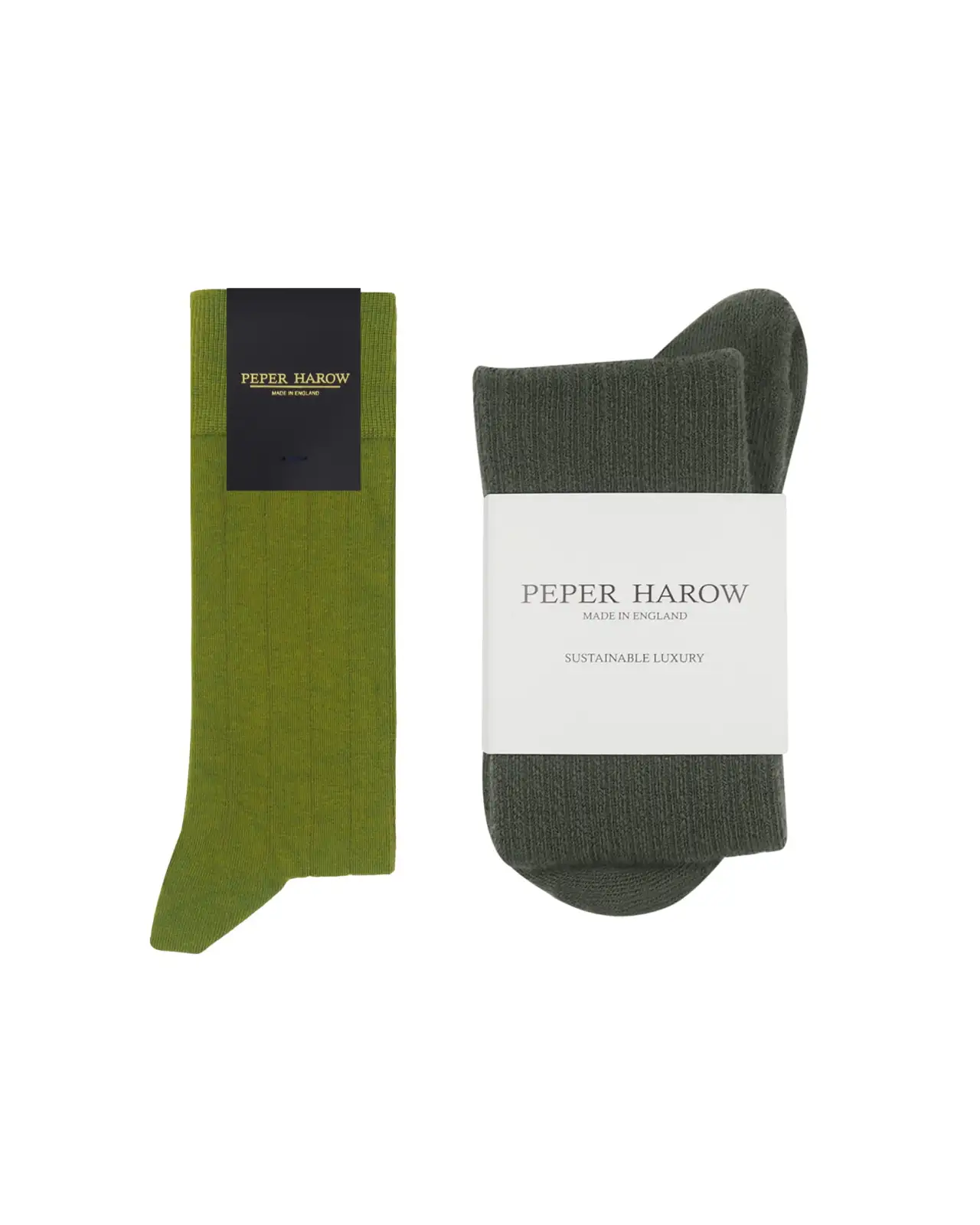 Men PEPER HAROW Cashmere Wool Boot MenS Socks Bundle - Green Olive £41.00