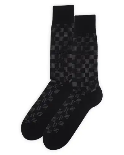 Men PEPER HAROW Battenberg Mens Socks - Black £16.00