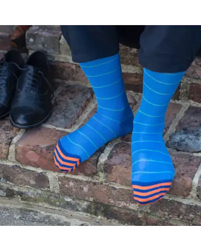 Men PEPER HAROW Thin Stripe Mens Socks - Blue £16.00