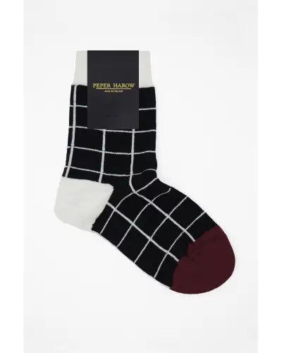 Women PEPER HAROW Grid Womens Socks - Black-PH-7582125228206 £15.00