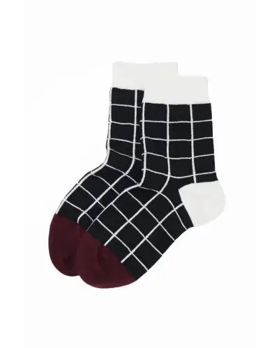 Women PEPER HAROW Grid Womens Socks - Black £15.00