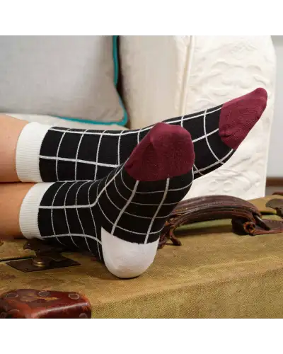 Women PEPER HAROW Grid Womens Socks - Black-PH-7582125228206 £15.00