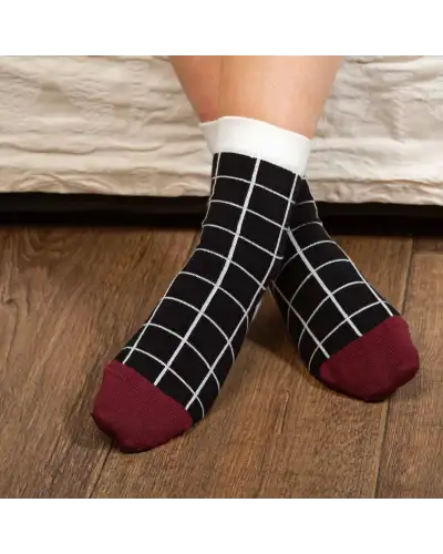Women PEPER HAROW Grid Womens Socks - Black £15.00