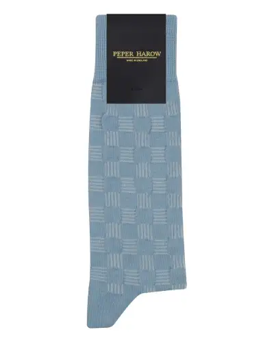 Men PEPER HAROW Battenberg Mens Socks - Blue £16.00