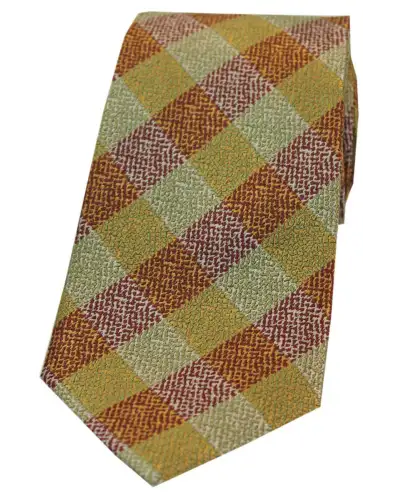 Silk Ties Soprano Ties Soprano Rust Wine Green Check Silk Tie £16.00