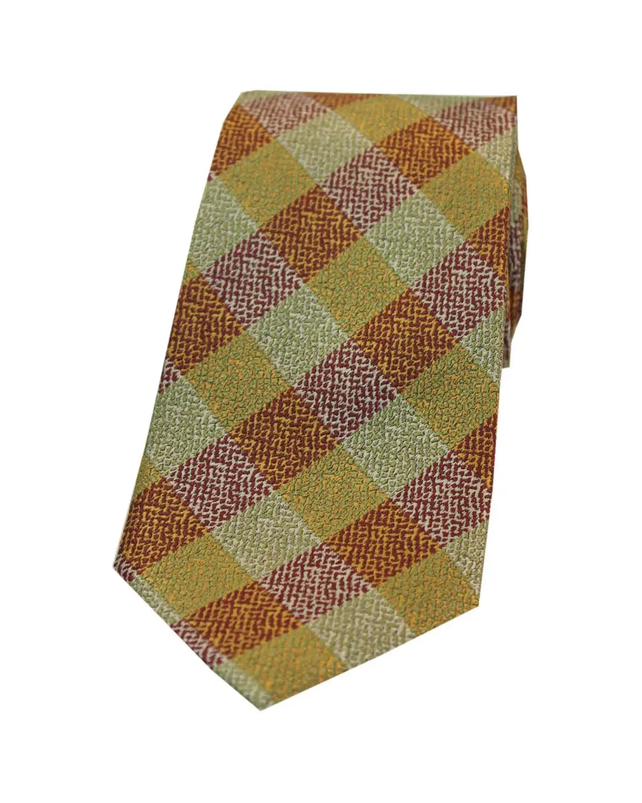 Silk Ties Soprano Ties Soprano Rust Wine Green Check Silk Tie £16.00