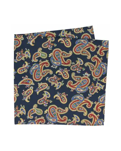 Pocket Square Soprano Ties Soprano Navy Large Paisley Silk Pocket Square-ST-HANKPS9207LARGENAVYPAISLEY £15.00