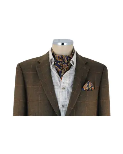 Paisley Cravats Soprano Ties Soprano Silk Twill Large Navy Paisley Cravat £31.00