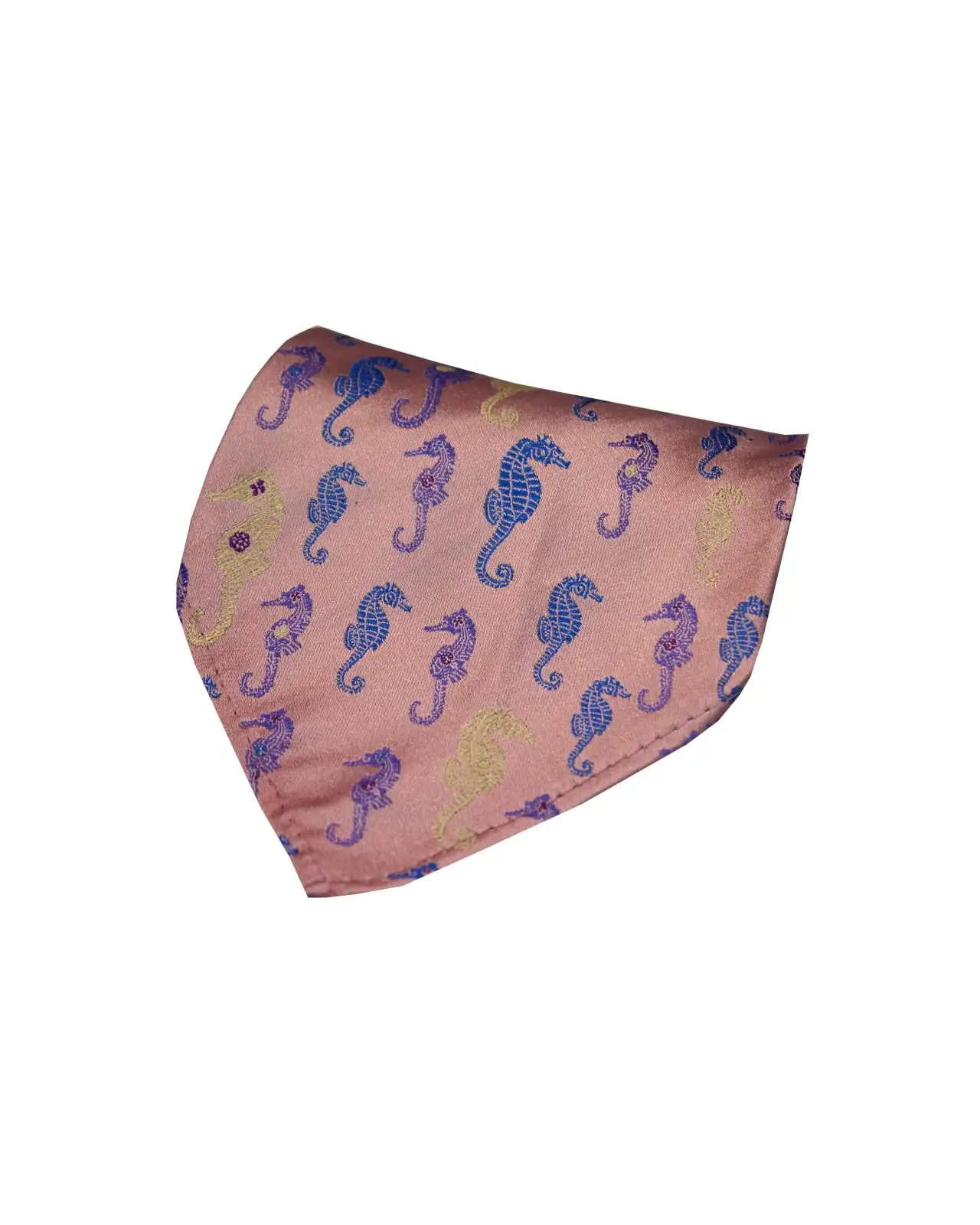 Silk Hankies Soprano Ties Posh and Dandy Dusky Pink Multi Coloured Sea Horses Silk Pocket Hanky £9.00