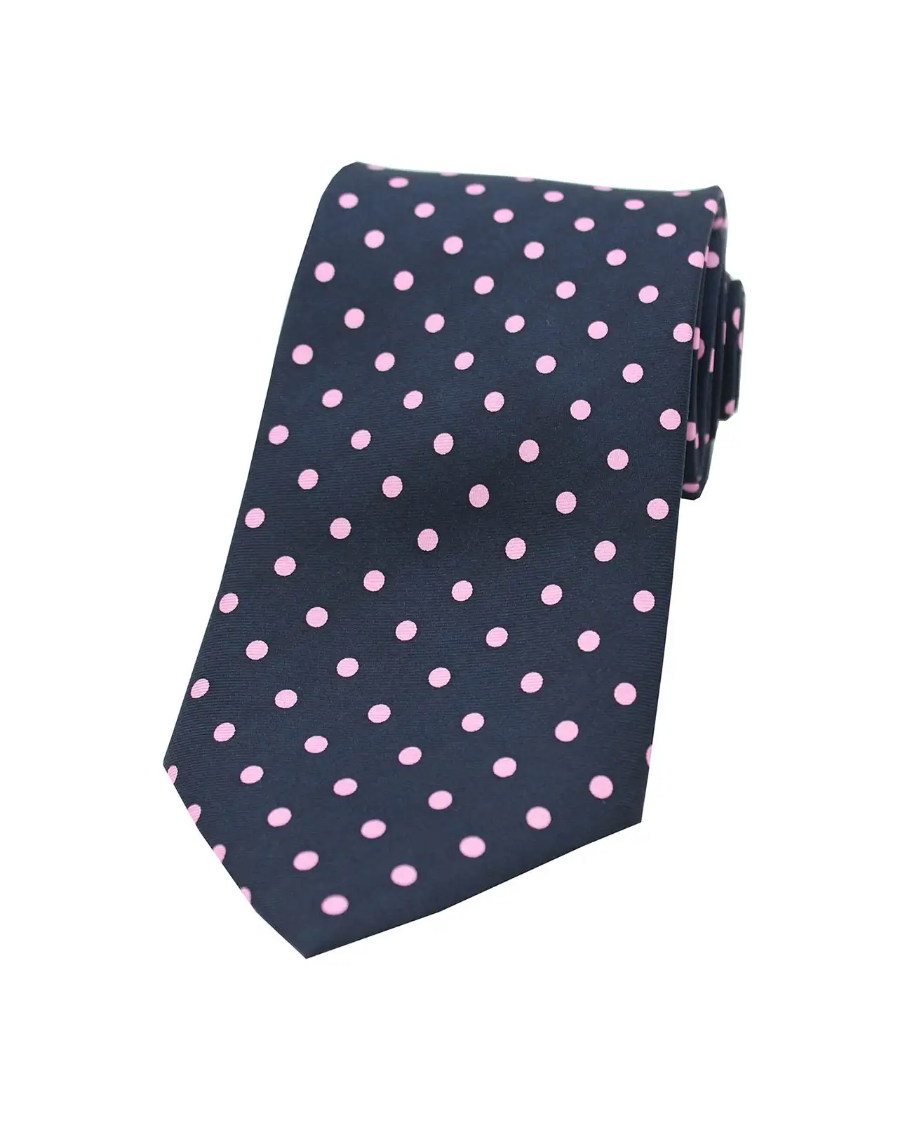 Silk Ties Soprano Ties Soprano Navy And Pink Polka Dots Mens Printed Silk Tie £21.00