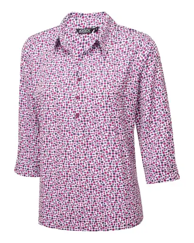 Tops Vortex Designs Izzy Magenta 3 4 Sleeve With Collar-VD-9340877799745 £23.00
