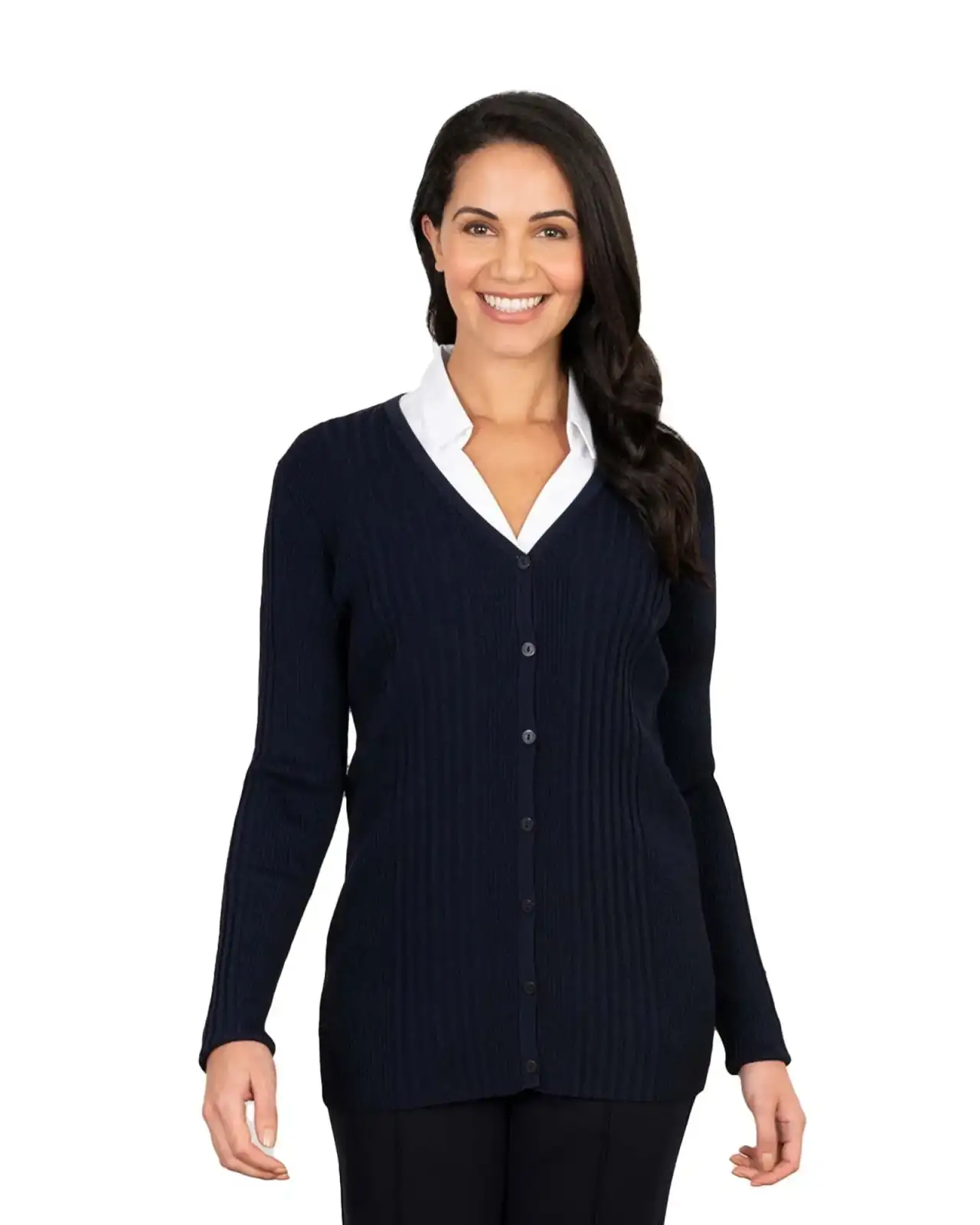 Knitwear Vortex Designs Kristin Navy V-Neck Cardigan Long Sleeve £43.00