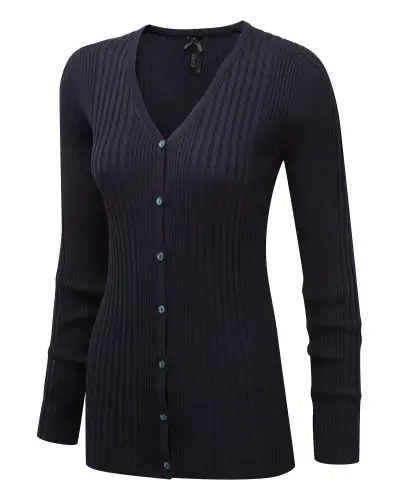 Knitwear Vortex Designs Kristin Navy V-Neck Cardigan Long Sleeve £43.00