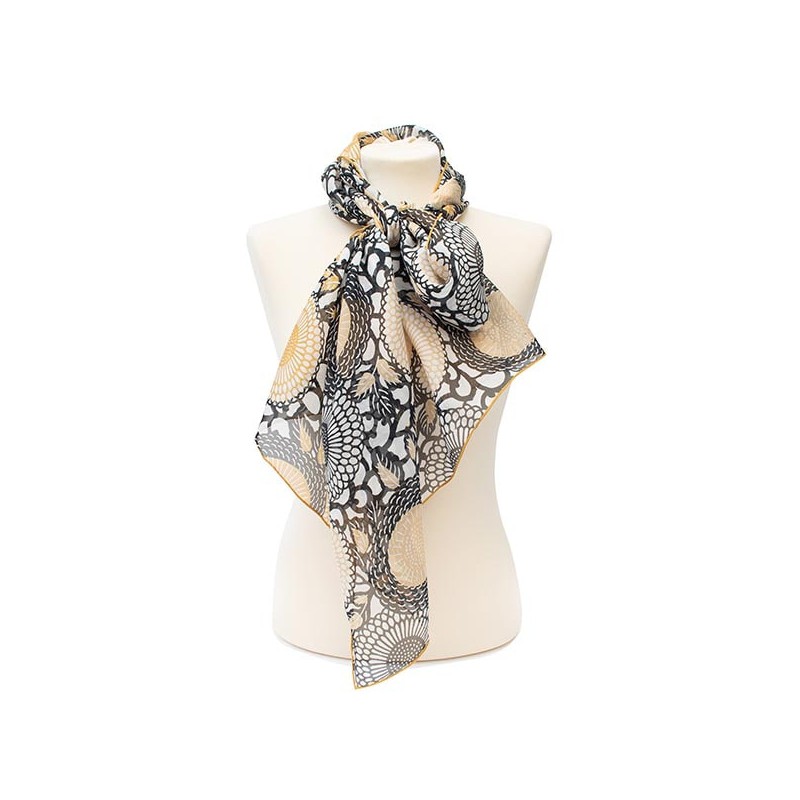 Scarves Fox and Chave Japanese Chrysanthemum Chiffon Scarf £52.00