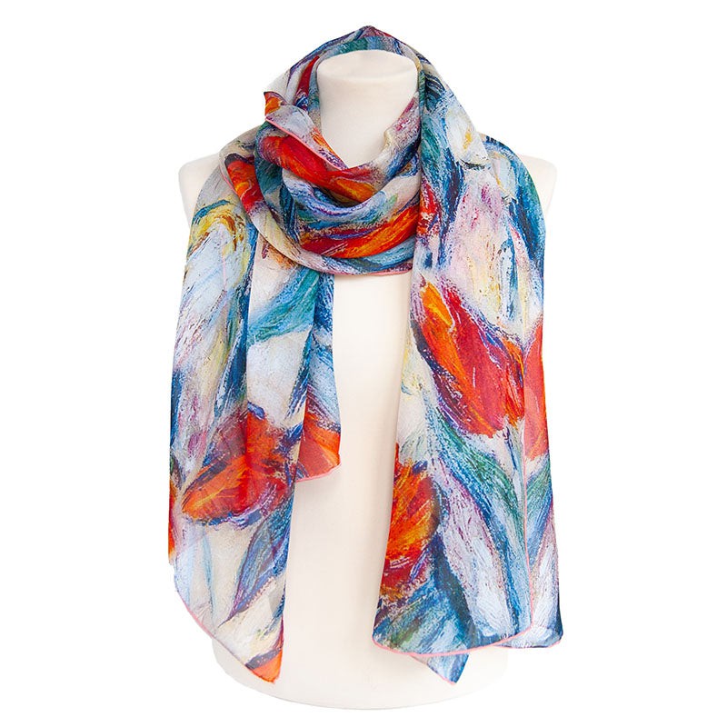 Scarves Fox and Chave Monet Tulips Chiffon Scarf £52.00