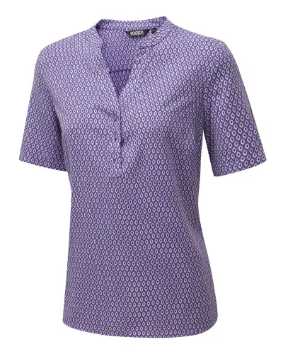 Tops Vortex Designs Beth Sky 3 Button Neck Short Sleeve £28.00