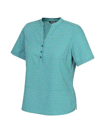 Tops Vortex Designs Beth Sky 3 Button Neck Short Sleeve £28.00