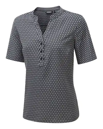 Tops Vortex Designs Beth Sky 3 Button Neck Short Sleeve £28.00
