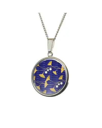 Pendants Fox and Chave Enamel Ginkgo Leaf Pendant £23.00