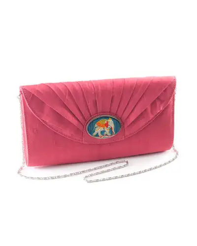 Bags Fox and Chave Pink Silk Cameo Clutch Bag £67.00