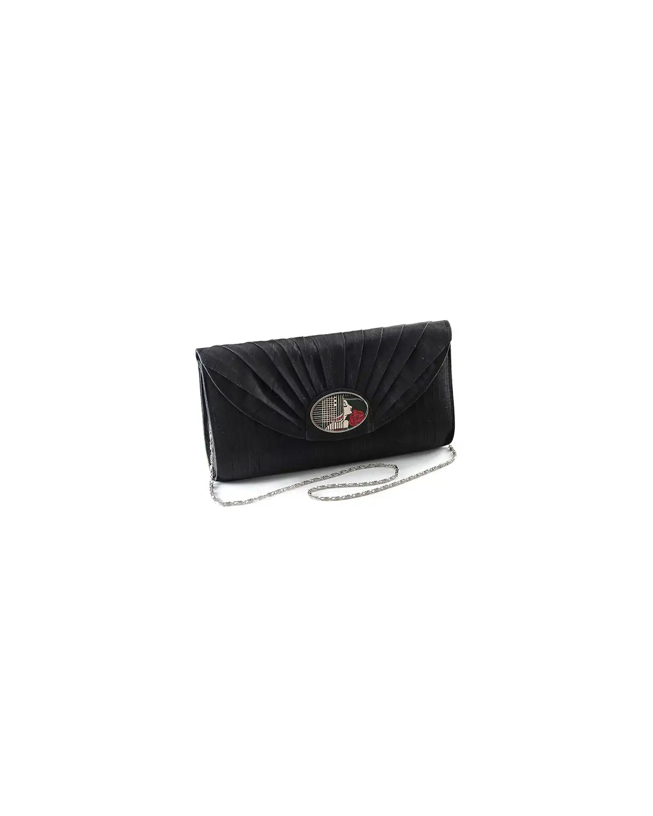 Bags Fox and Chave Black Silk Cameo Clutch Bag £67.00
