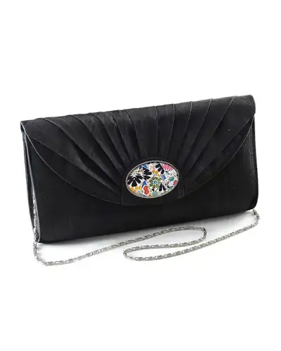 Bags Fox and Chave Black Silk Cameo Clutch Bag £67.00