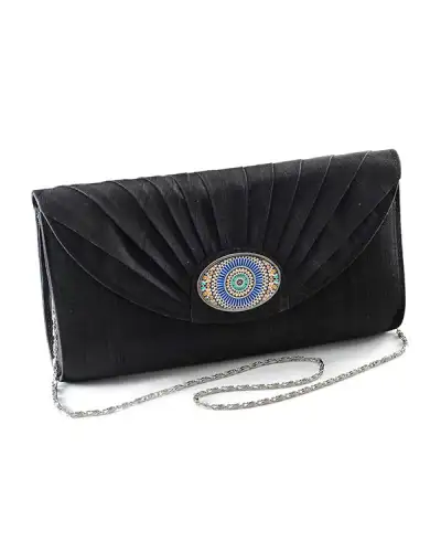Bags Fox and Chave Black Silk Cameo Clutch Bag £67.00