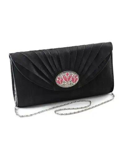 Bags Fox and Chave Black Silk Cameo Clutch Bag £67.00