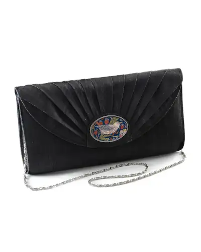 Bags Fox and Chave Black Silk Cameo Clutch Bag £67.00