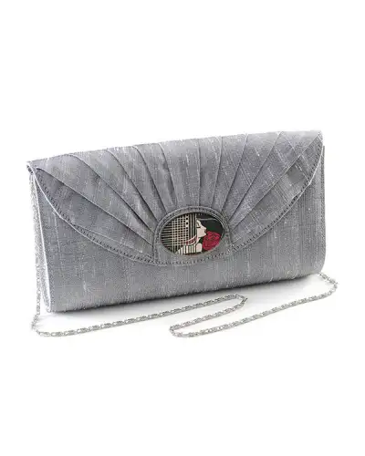Bags Fox and Chave Silver Silk Cameo Clutch Bag £67.00