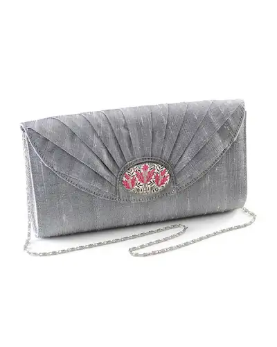Bags Fox and Chave Silver Silk Cameo Clutch Bag £67.00