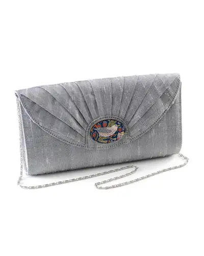Bags Fox and Chave Silver Silk Cameo Clutch Bag £67.00