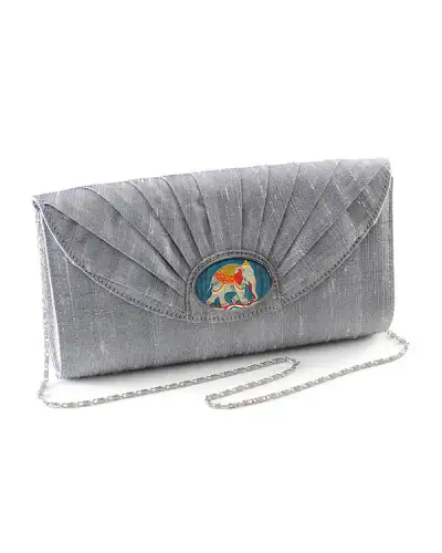 Bags Fox and Chave Silver Silk Cameo Clutch Bag £67.00