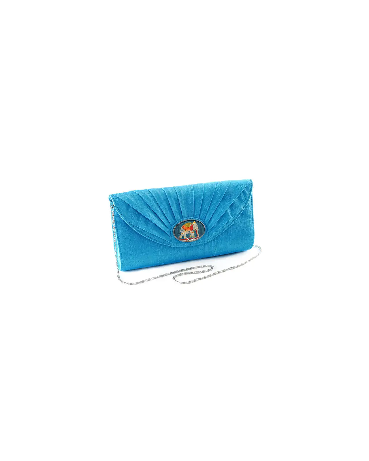 Bags Fox and Chave Turquoise Silk Cameo Clutch Bag £67.00