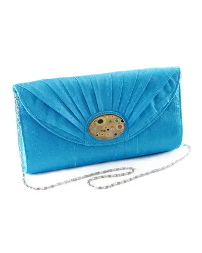 Bags Fox and Chave Turquoise Silk Cameo Clutch Bag £67.00