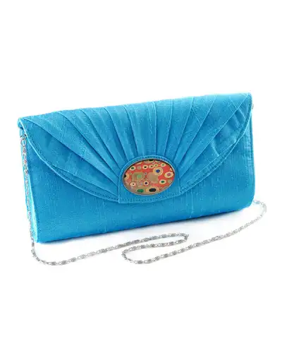 Bags Fox and Chave Turquoise Silk Cameo Clutch Bag £67.00