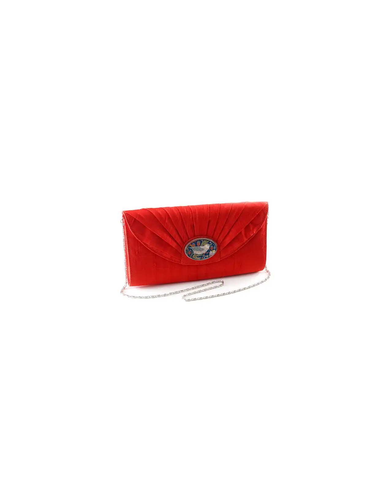 Bags Fox and Chave Red Silk Cameo Clutch Bag £67.00