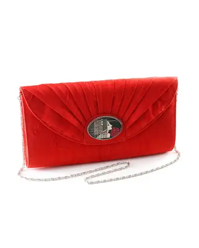 Bags Fox and Chave Red Silk Cameo Clutch Bag £67.00
