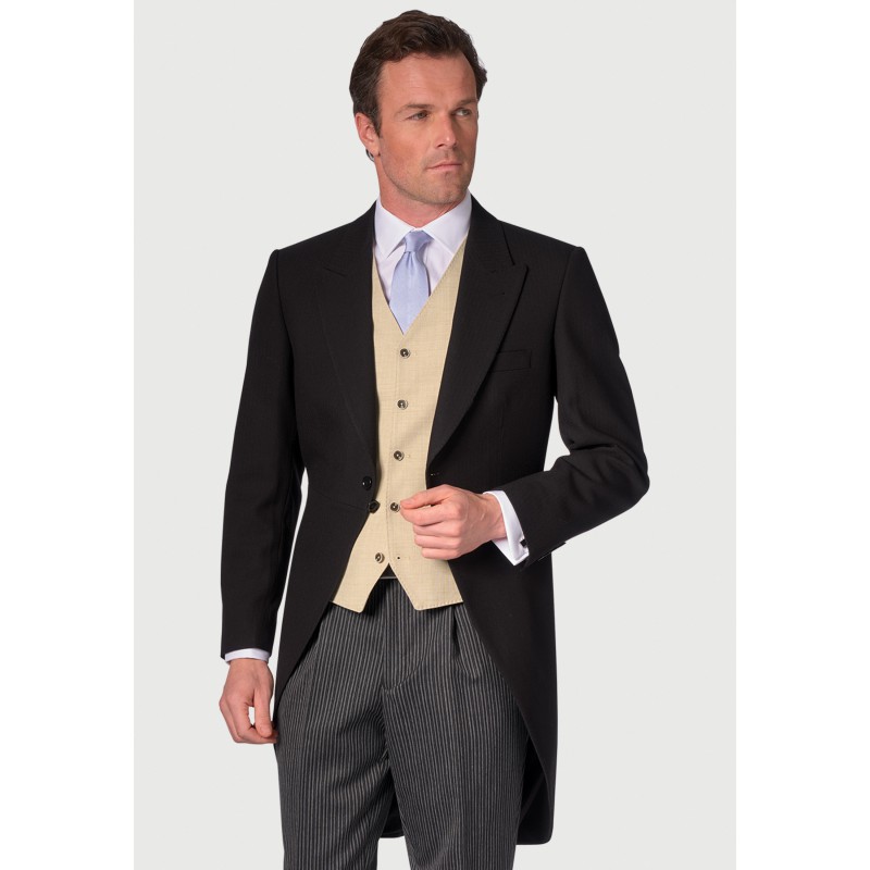 Suit Jackets Brook Taverner Regular Fit Black Pure New Wool Morning Suit Jacket £269.00