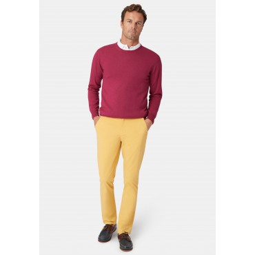 Jumpers Brook Taverner Devon Raspberry Cotton Merino Crew Neck Jumper £54.00