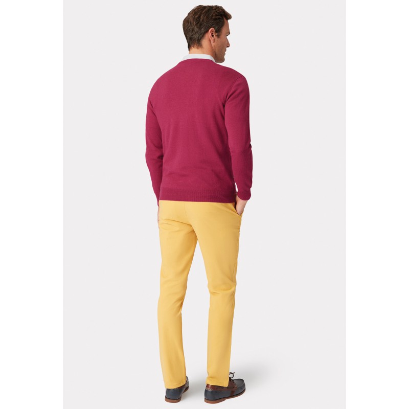 Jumpers Brook Taverner Devon Raspberry Cotton Merino Crew Neck Jumper £54.00