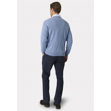 Jumpers Brook Taverner Devon Sky Blue Cotton Merino Crew Neck Jumper £54.00