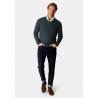 Jumpers Brook Taverner Petrol Cashmere V-Neck Jumper £179.00